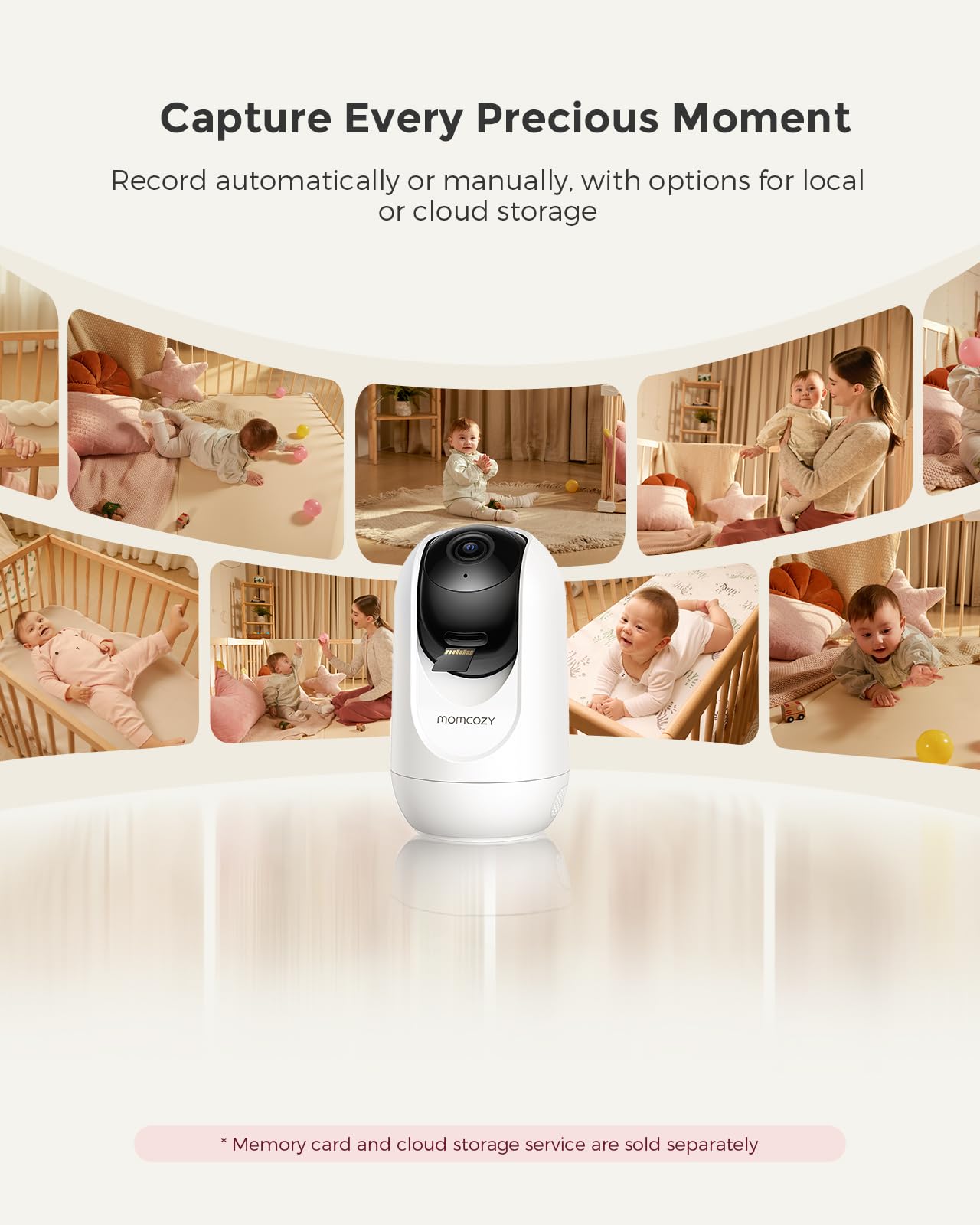 Momcozy BM04 Wi-Fi Baby Monitor with Camera and 5-Inch 1080p Screen – Night Vision, 2-Way Audio and Wall Mount