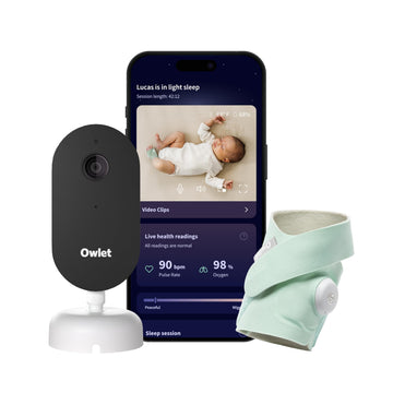 Owlet Dream Duo Gen 3 Smart Baby Monitor with Dream Sock and 2K HD Video Camera – Mint