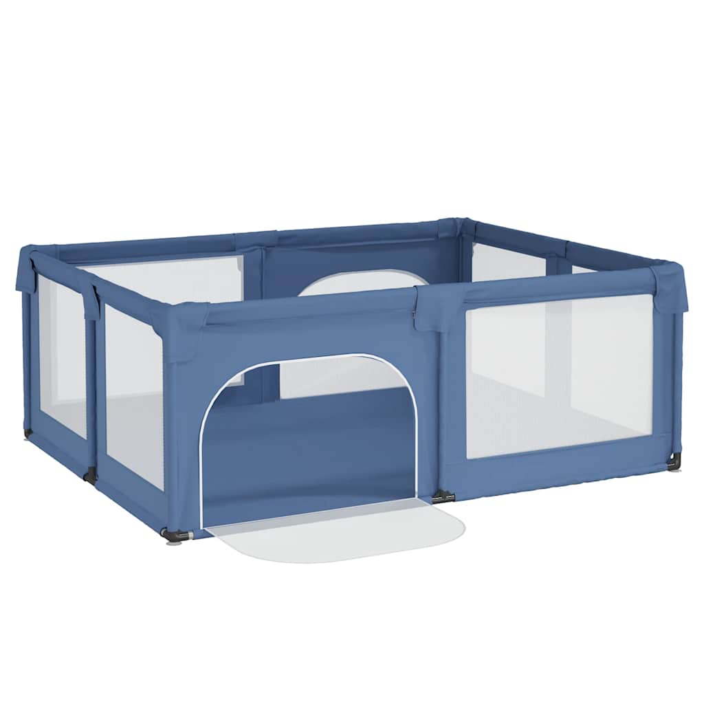 Baby Playpen with 2 Doors – Light Blue Oxford Fabric Play Yard