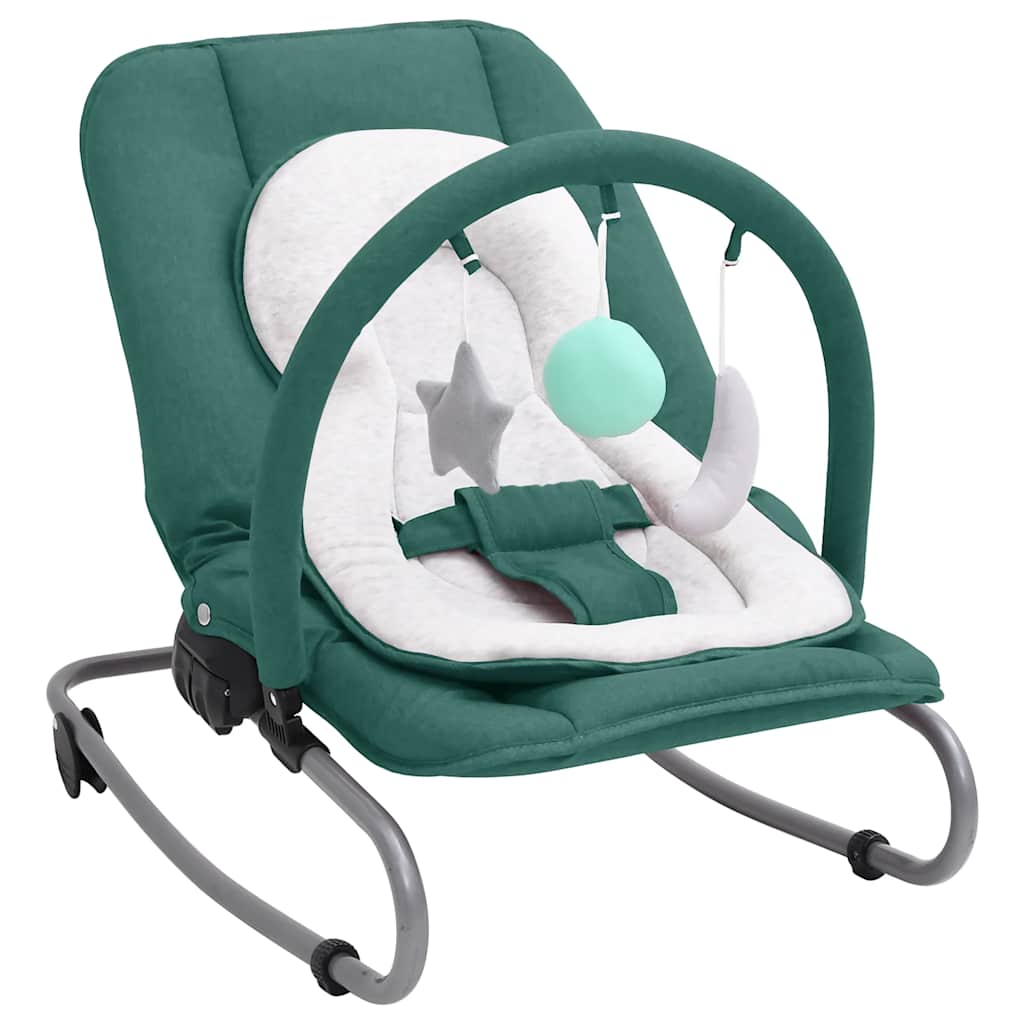 Baby Bouncer Seat – Green Steel Frame Infant Rocker