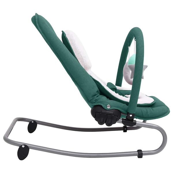 Baby Bouncer Seat – Green Steel Frame Infant Rocker