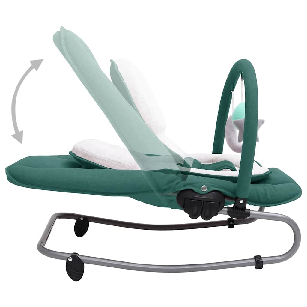 Baby Bouncer Seat – Green Steel Frame Infant Rocker